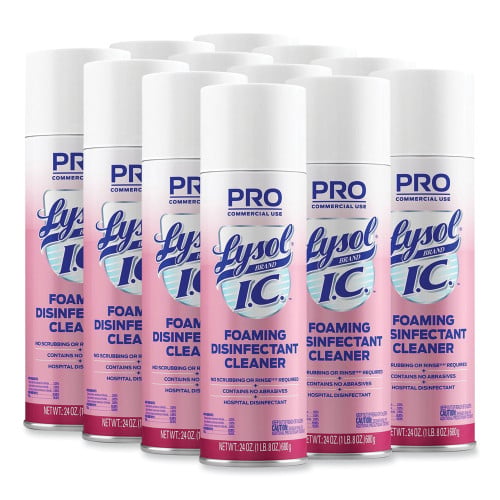 Lysol Foaming Disinfectant Cleaner, 24 oz Aerosol Spray, 12/Carton (95524CT)