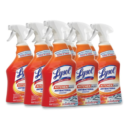 Lysol® Professional Kitchen Antibacterial Cleaner, Citrus Scent, 22 oz. Bottle, 9 Spray Bottles (79556)