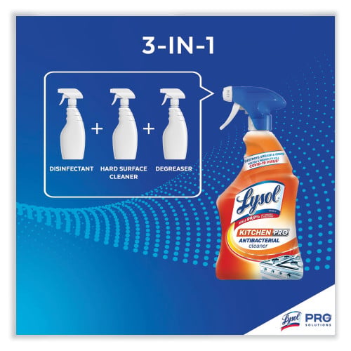 Lysol® Professional Kitchen Antibacterial Cleaner, Citrus Scent, 22 oz. Bottle, 9 Spray Bottles (79556)