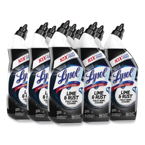 Lysol® Toilet Bowl Cleaner, Lime/Rust Remover, 24 oz, 9 Bottles (98013)