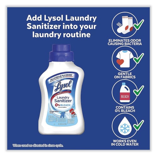 Lysol® Laundry Sanitizer, Crisp Linen, 90 oz. Bottle, 4 Bottles (95872)