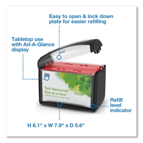 Tork® Xpressnap N4 Tabletop Napkin Dispenser System, Black (6232100)