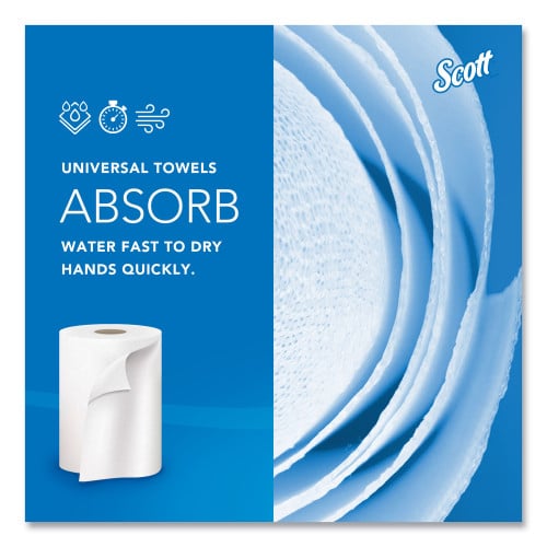 Scott Essential High Capacity Hard Roll Towels for Business, 1-Ply, 8" x 1,000 ft, 1.5" Core, Recycled, White, 6 Rolls/Carton (01005)