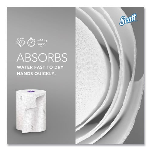 Scott Essential High Capacity Hard Roll Towel, 1-Ply, 8" x 950 ft, White, 6 Rolls/Carton (02001)