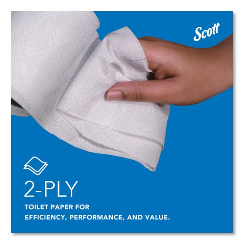 Scott Essential Standard Roll Bathroom Tissue for Business, Septic Safe, 2-Ply, White, 550 Sheets/Roll, 80/Carton (04460)