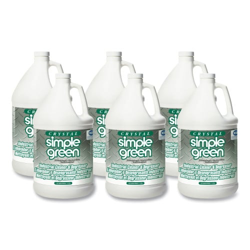 simple green Crystal Industrial Cleaner/Degreaser, 1 gal Bottle, 6/Carton (19128)