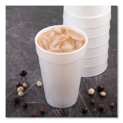 Dart Foam Drink Cups, 16 oz, White, 20/Bag, 25 Bags/Carton (16J165)