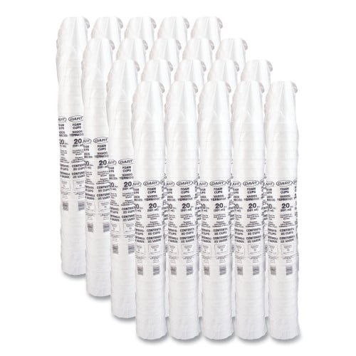 Dart Foam Drink Cups, 20 oz, White, 500/Carton (20J16)
