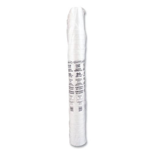 Dart Foam Drink Cups, 20 oz, White, 500/Carton (20J16)
