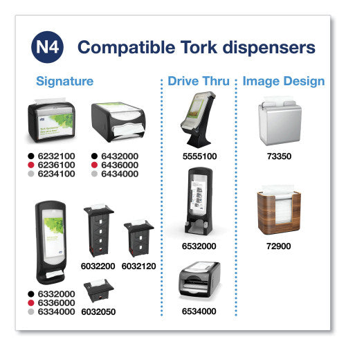 Tork Xpressnap Interfold Dispenser Napkins, 2-Ply, 6.5 x 8.5, White, 500/Pack, 12 Packs/Carton (100990)