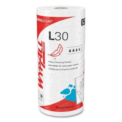 WypAll L30 Towels, 11 x 10.4, White, 70 Sheets/Roll (05843)