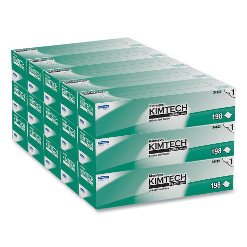 Kimtech Kimwipes Delicate Task Wipers, 1-Ply, 11.8 x 11.8, Unscented, White, 198/Box, 15 Boxes/Carton (34133)