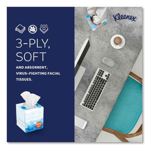 Kleenex® Boutique Anti-Viral Facial Tissue, 3-Ply, 60 Sheet Box, 3 Box Pack (21286)