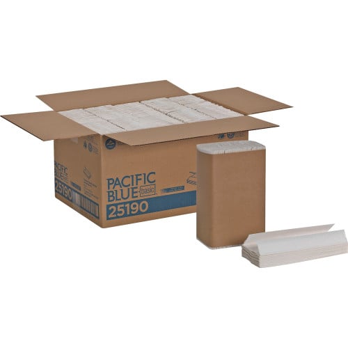 Pacific Blue™ Basic C-Fold Paper Towels, 1-Ply, White, 2400 Towels (25190)
