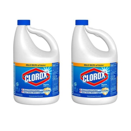 Clorox Concentrated Germicidal Bleach, Regular, 121 oz Bottle (30966EA) - 2 Pack